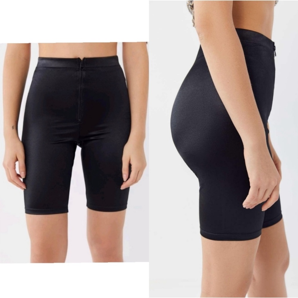 Urban outfitters satin zip fly biker shorts
